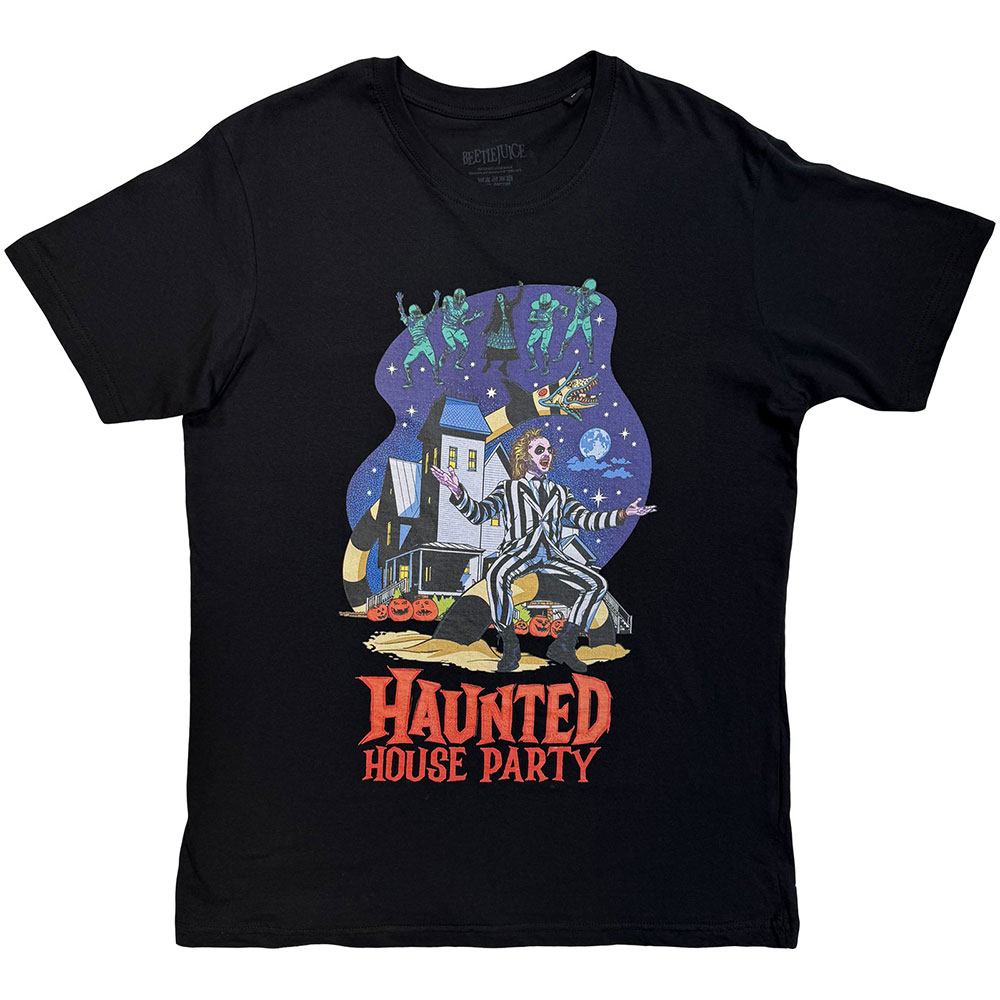 Beetlejuice - Haunted House Party Herren TShirt - Schwarz